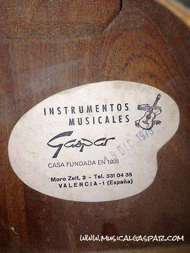 Etiqueta Gaspar 1975